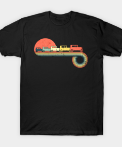 Car Classic 190s Retro Vintage Sunset Rainbow Color T-Shirt